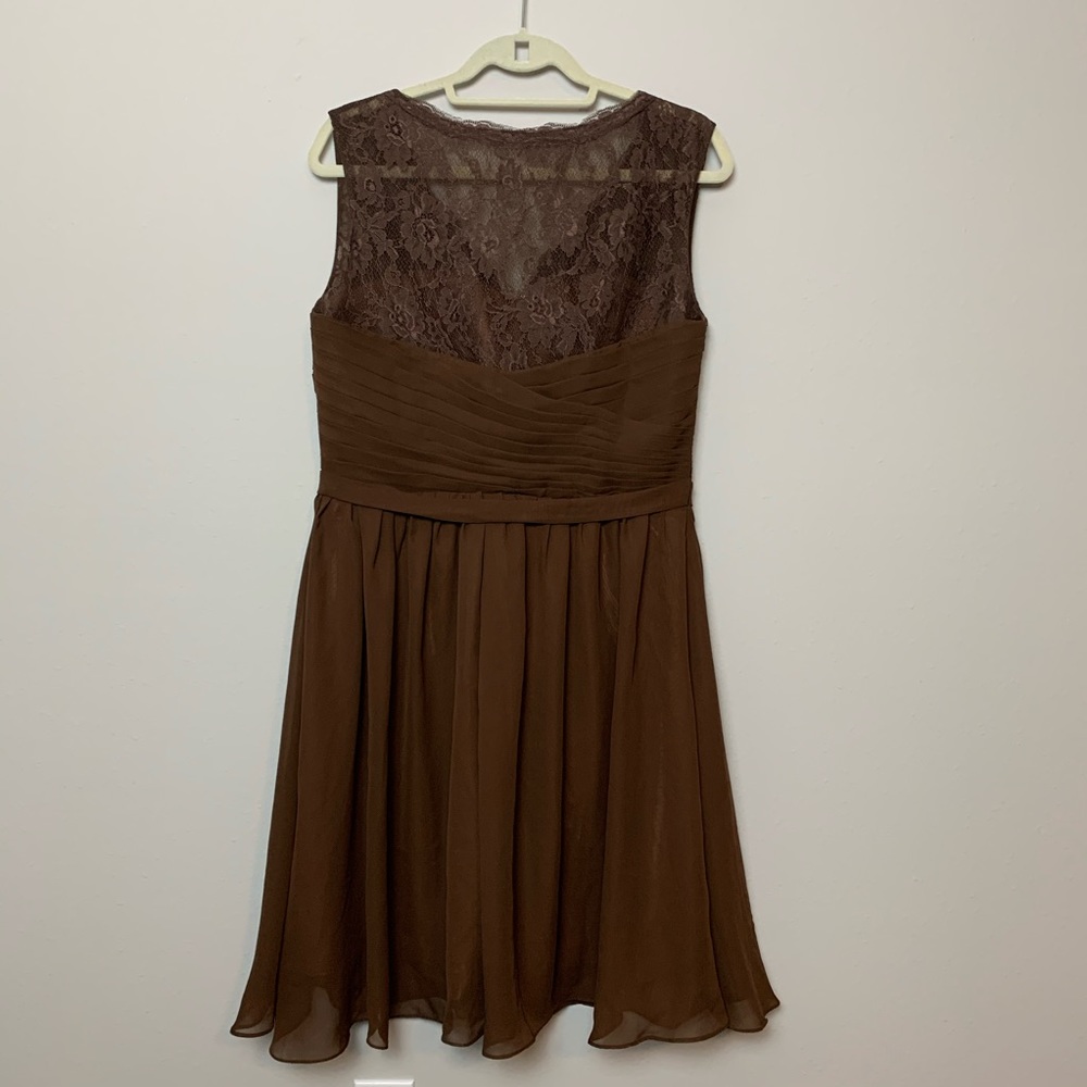 Brown lace formal dress size 14 short prom